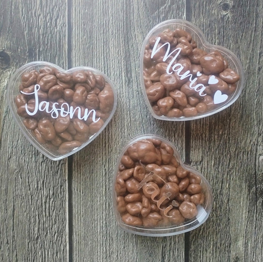 Corazón de acrílico con cranberries, personalizado