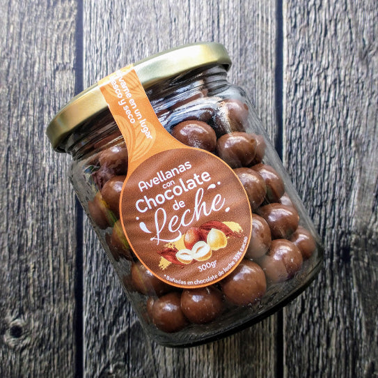 Frasco Avellanas con Chocolate de Leche