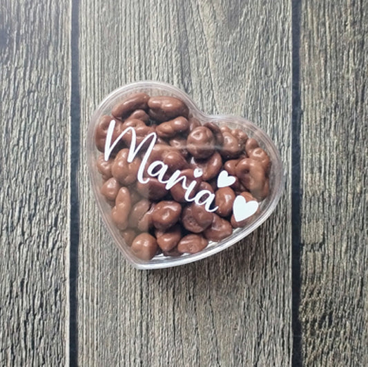Corazón de acrílico con cranberries, personalizado