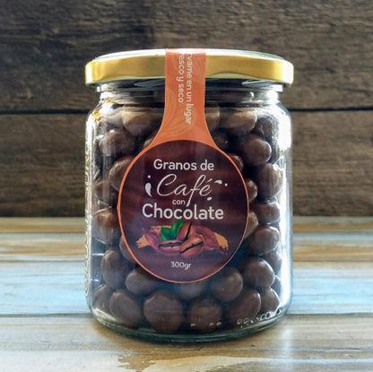 Frasco Granos de Café con Chocolate de Leche