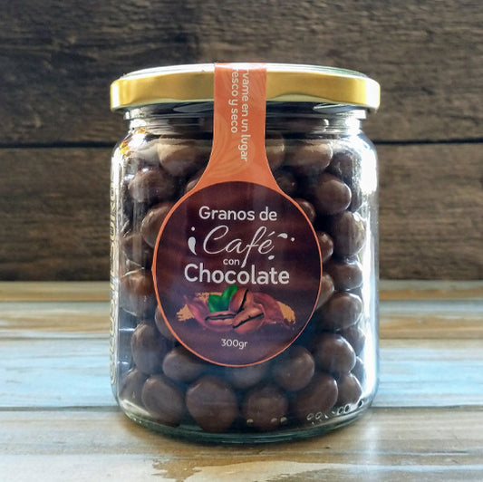 Frasco Granos de Café con Chocolate de Leche