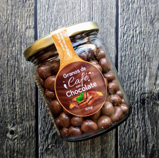 Frasco Granos de Café con Chocolate de Leche