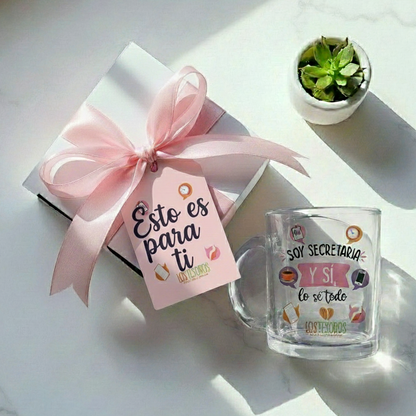 Tazón Vidrio Templado Día de la Secretaria "Soy Secretaria y Sí, lo Sé Todo"