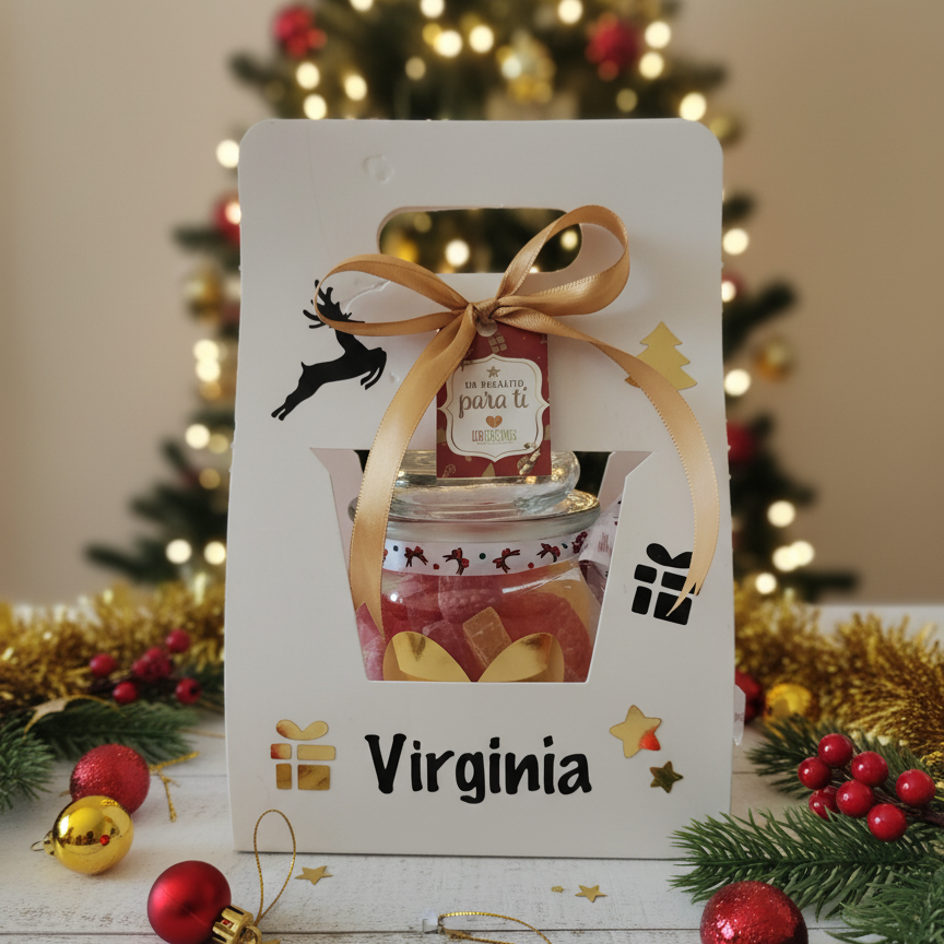 Frasco Vintage Dulces Clásicos - Display Personalizado con Nombre