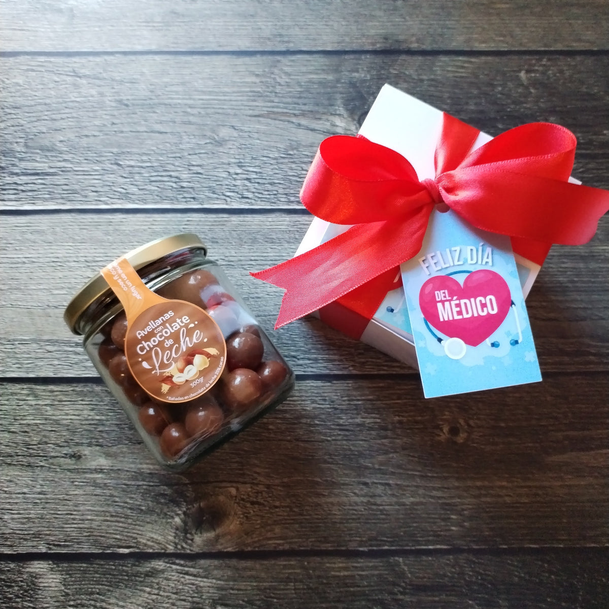 Regalo Día del Médico | Frasco Personalizado con Chocolates 300 gr