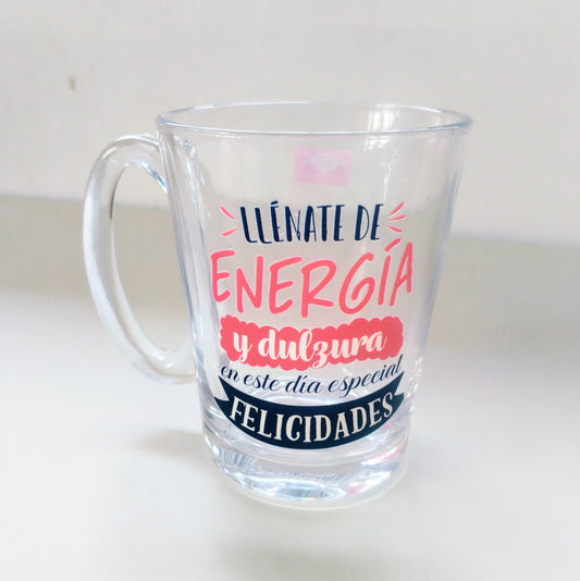 Tazón de Vidrio con Frase Positiva – Edición Especial