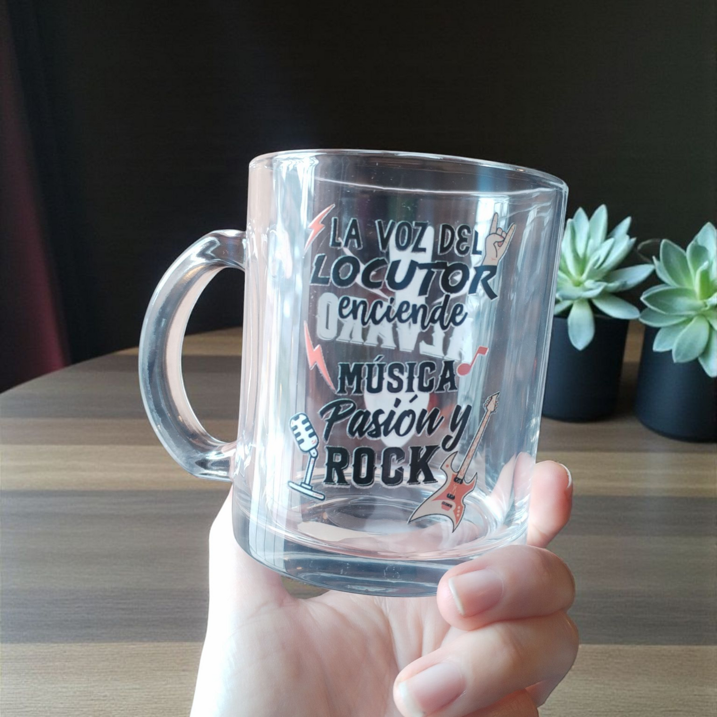 Taza de Vidrio Templado Personalizada