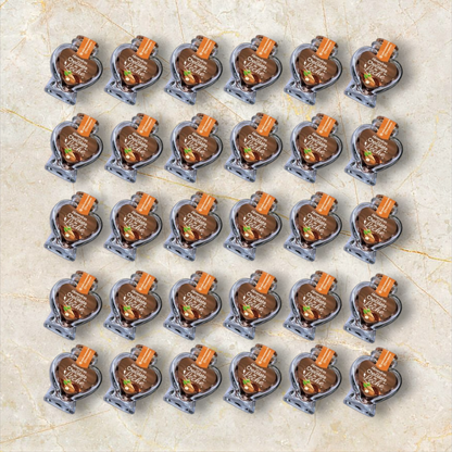 Frasco Corazón con Almendras Bañadas en Chocolate - Recuerdito Personalizable