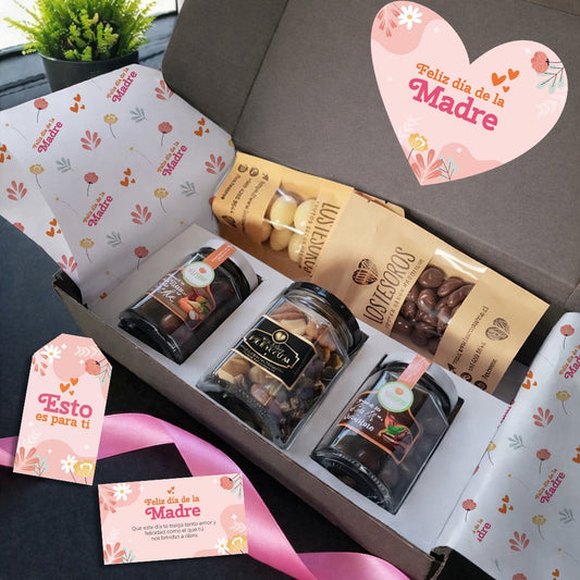 💐 Caja Regalo Día de la Madre con Chocolates y Frutos Secos – Edición Especial