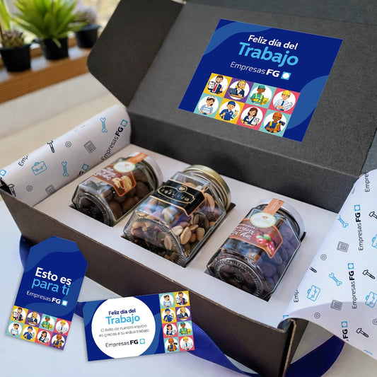 🎁 Caja Negra Tres Delicias Corp | Regalo Día del Trabajador