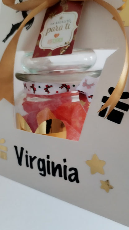 Frasco Vintage Dulces Clásicos - Display Personalizado con Nombre