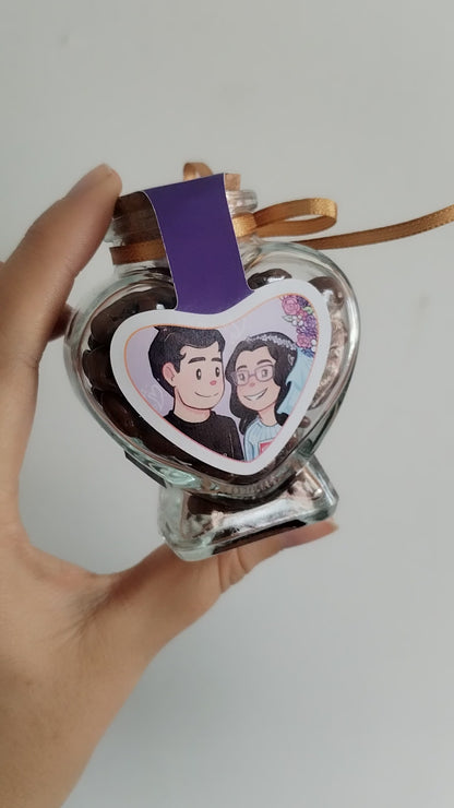 Frasco Corazón Personalizado con Foto para San Valentín | Cranberries con Chocolate | Regalo 14 Febrero Único