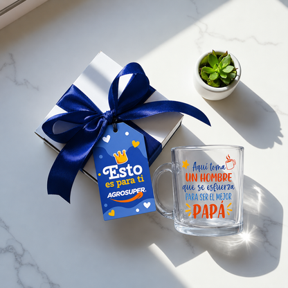 Taza de Vidrio Templado Día del Padre – Regalo Especial para Papá